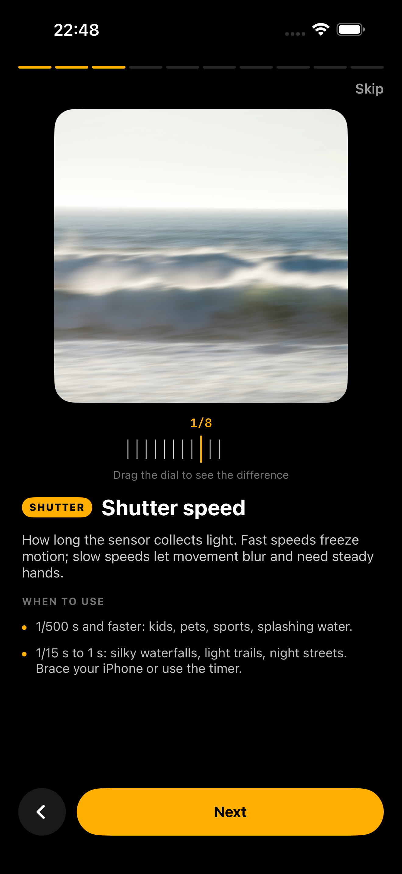 Aperto Learn page with photography basics and Pro School