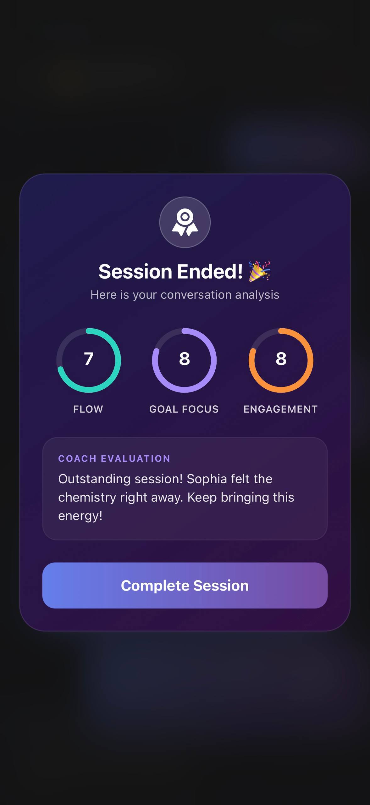 Original Talky completed-session review