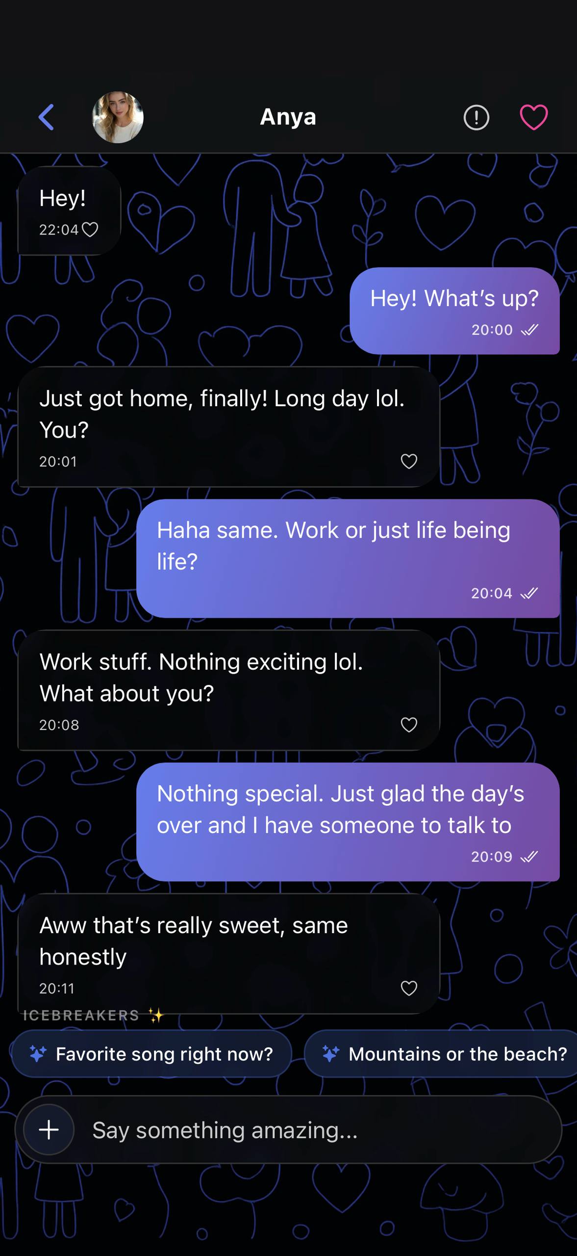 Original Vairy chat with interest-based composer prompts